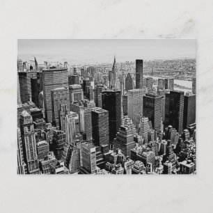Grå New York City Natt Postkort Vykort