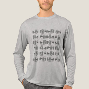 Grå nyanser Kolgrå geometriska delar MCM-look T Shirt