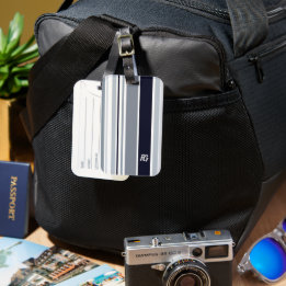 Grå nyanser och vita ränder bagagebricka