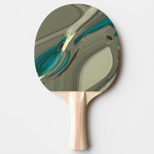 Grå och blå abstrakt konst pingisracket (Framsidan)