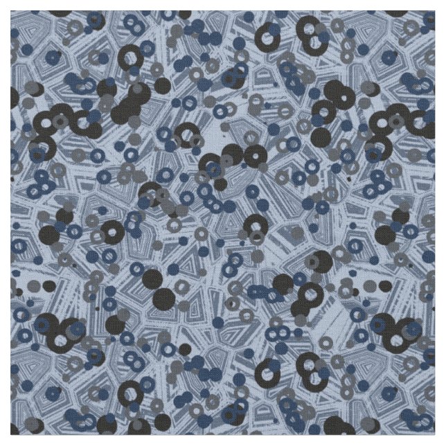 grå och blå geometrisk abstrakt tyg (Närbild)