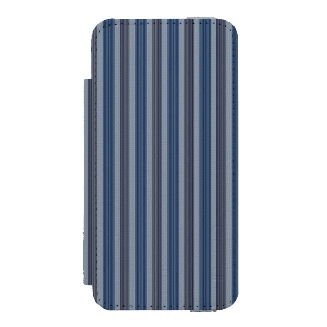grå och denim-ränder incipio iPhone wallet skal (Folio Framsidan)