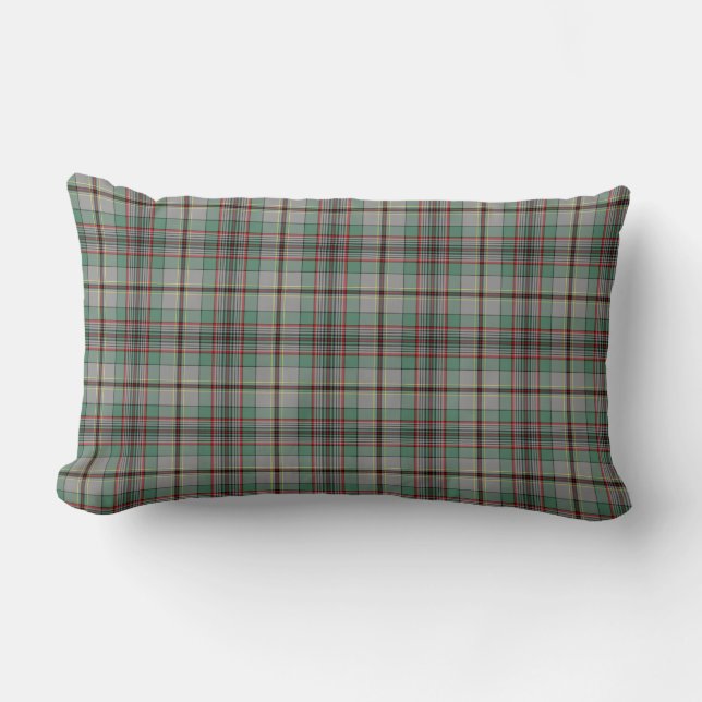 Grå och grön klan Craig skotsk plaid Lumbarkudde (Framsida)