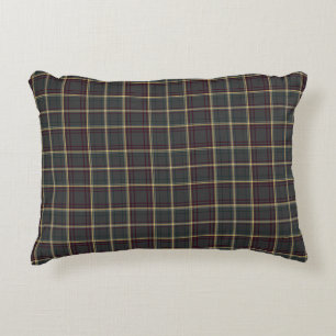 Grå och grön tartan rutmönster prydnadskudde