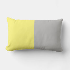 grå och gul tryck, lumbarkudde