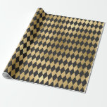 Grå och guld folie diamant presentpapper<br><div class="desc">Grått och guld diamanter mönster inslagningspapper.</div>