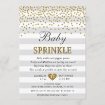 Grå och guld könsneutralt avslöjande baby sprinkle