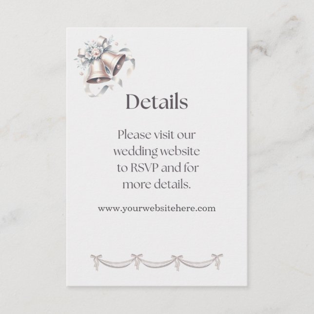 Grå och rosa klockor detaljer Insats för inbjudan (Framsida)