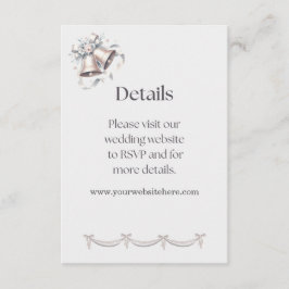 Grå och rosa klockor detaljer insättning för inbju tilläggskort