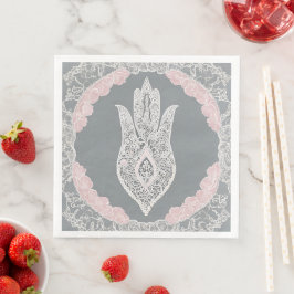 Grå och rosa mönster AI-konst Pappersservett