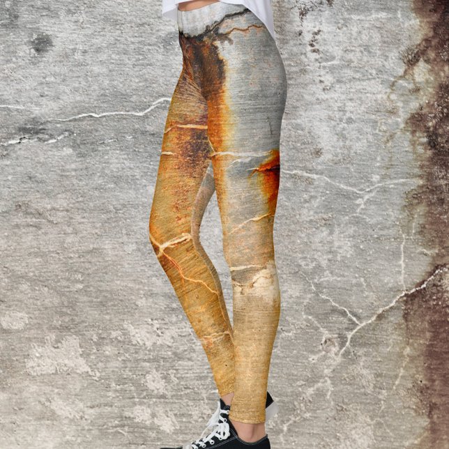 Grå och Rostig Orange Abstrakt Leggings (Skapare uppladdad)