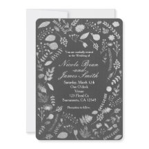 Grå och silver blommande bröllopsinbjudningar