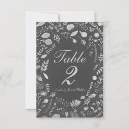 Grå och silver blomsterbröllopsbordskort inbjudningar