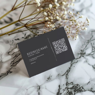 Grå och silver QR-kod näringslivskort Visitkort