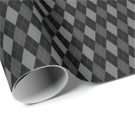 Grå och svart Argyle-inslagspapper Presentpapper