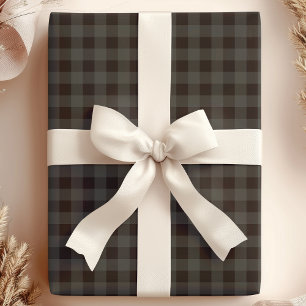 Grå och svart buffelplaid presentpapper