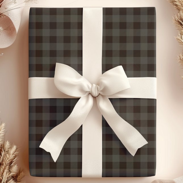 Grå och svart buffelplaid presentpapper (Skapare uppladdad)