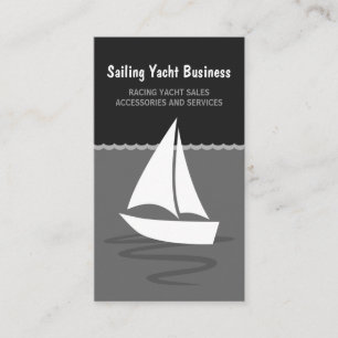 Grå och svart rodd för seglingyachtsegelbåt visitkort