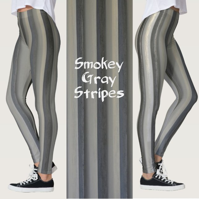 Grå och svart rökigt monokromt randigt leggings (Skapare uppladdad)