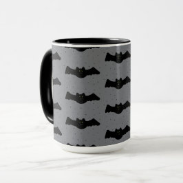 Grå och svarta Halloween-fladdermöss Mugg
