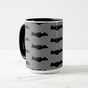 Grå och svarta Halloween-fladdermöss Mugg