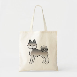 Grå Och Vit Alaskan Klee Kai Söt Tecknad Hund Tygkasse