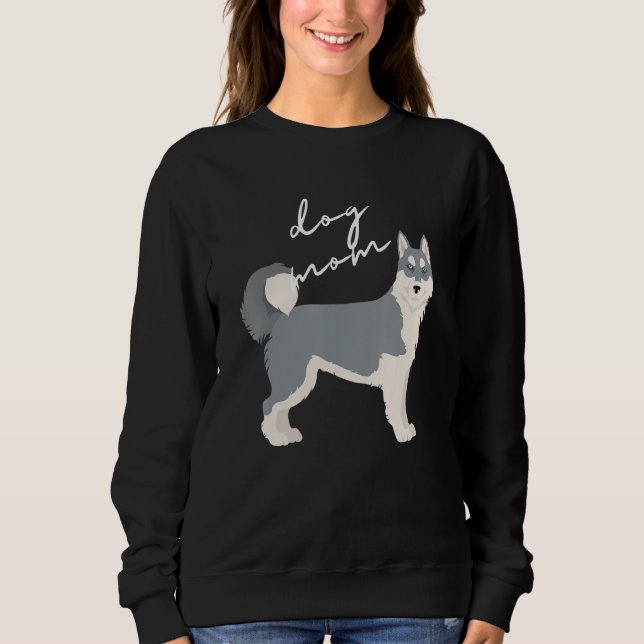 Grå och vit sibirisk husky hund mamma kvinna t shirt (Framsida)