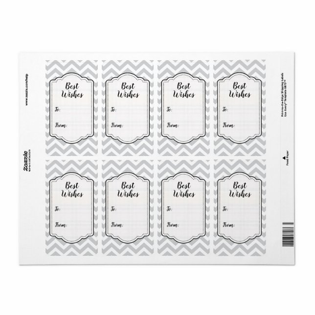 Grå och vit tjock Chevron bröllop födelsedag V1 Fraktsedel (Helt Ark)