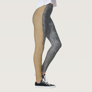 grå ocher abstrakt modern målningsportidrottshall leggings