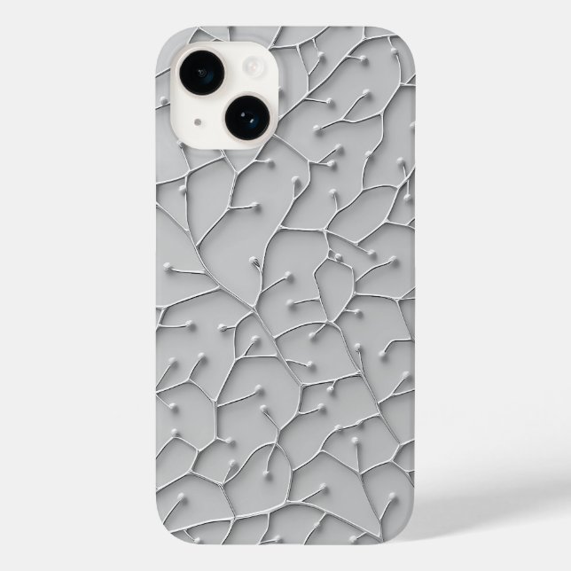 Grå Organisk Mönster iPhone-fodral Minimal Stil (Baksida)