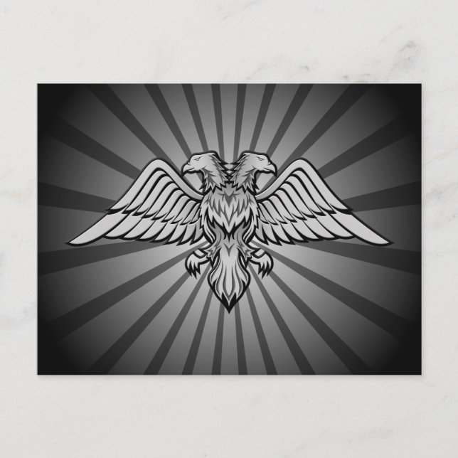Grå örn med två huvuden vykort (Framsida)