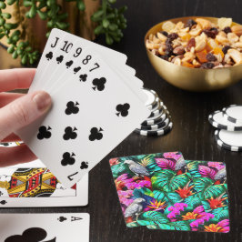 Grå Papegoja Djungeldrömmar Sömlös Ytmönster Casinokort