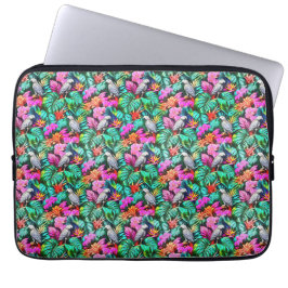 Grå Papegoja Djungeldrömmar Sömlös Ytmönster Laptop Fodral