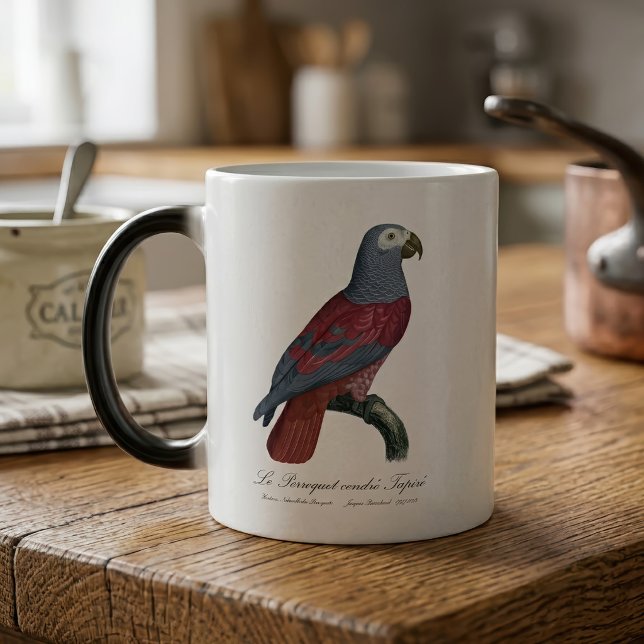 Grå papegoja Tapir Magisk Mugg (African Grey Parrot Red Factor Psittacus Erithacus. Color Morph Mug)