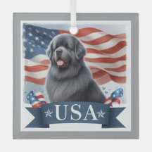 Grå Patriotisk Newfoundlandshund Ruta
