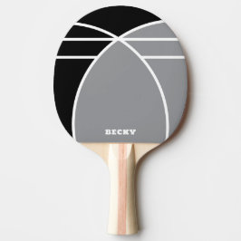 Grå personlig ping pong-paddle med namn pingisracket