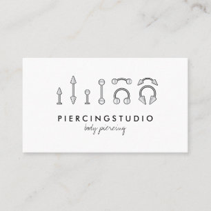 Grå Piercing Tattoo Studio Visitkort