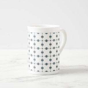 Grå prickar, Prickigt mönster, Prickar, Prickigt Benporslin Mugg