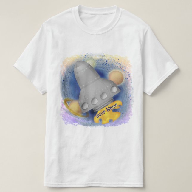 Grå raket t-shirt (Design framsida)
