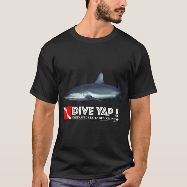 Grå revhaj utskuren t shirt (Framsida)