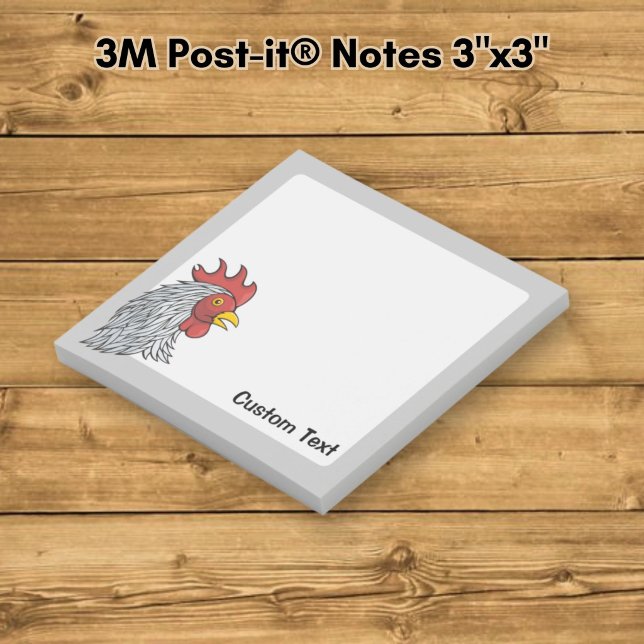 Grå Roosters Huvud Post-it Block (Skapare uppladdad)
