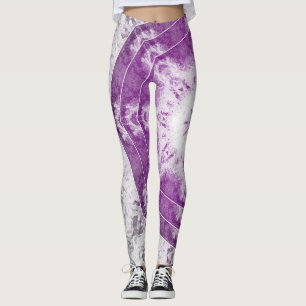 Grå Rosa Fraktal Konst Leggings