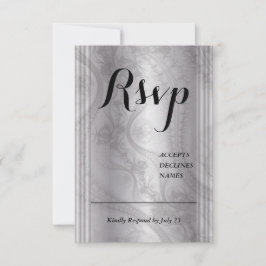 Grå RSVP-kort med spetsdetalj OSA Kort