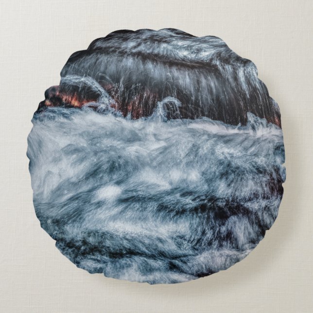 Grå Rund Kudde (Framsidan)