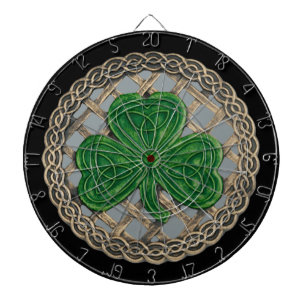 Grå Shamrock på keltiska knutar Dart Board Piltavla