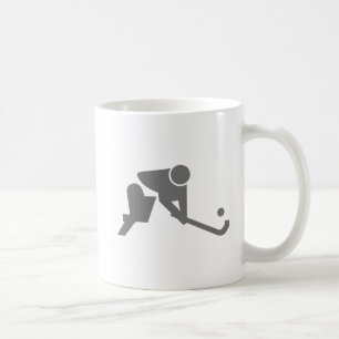 Grå silhouette för landhockey kaffemugg
