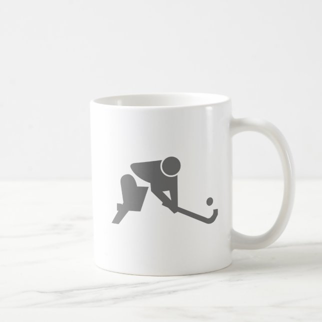 Grå silhouette för landhockey kaffemugg (Höger)