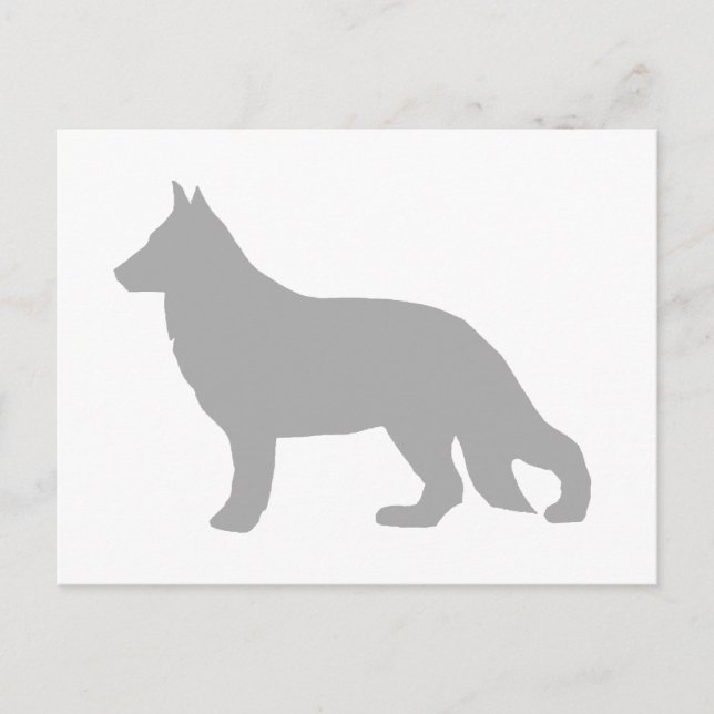 Grå silhuett av schäferhund vykort (Framsida)