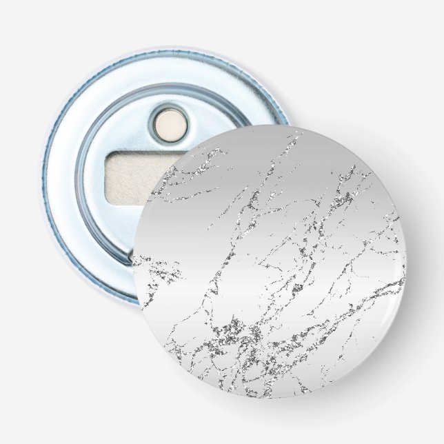 Grå Silver Glittrig Falsk Glitter Flasköppnare (Framsidan)