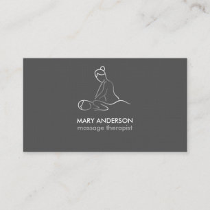 Grå Silver Vit Massage Terapi Masseuse Spa Visitkort